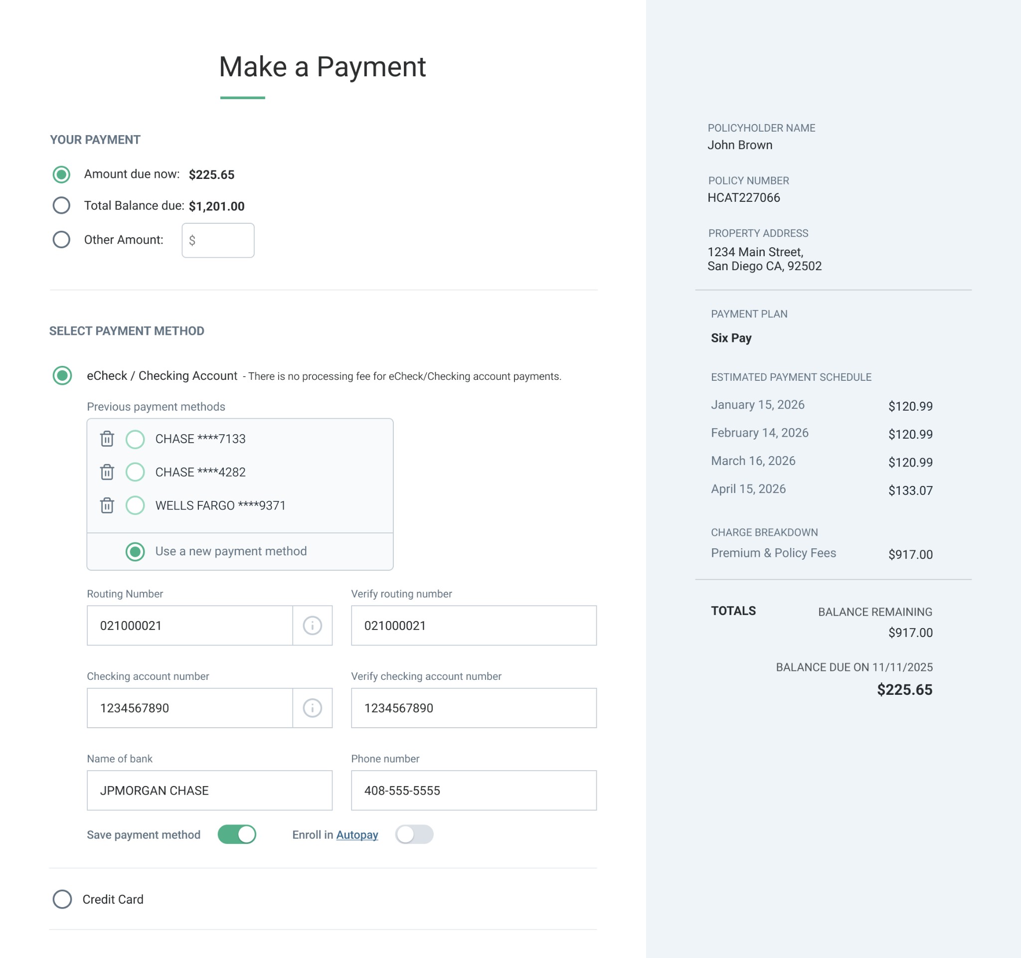 Customer Experience — Make a Payment